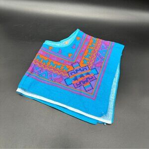 Vintage Bandanna Western Neck Scarf Neckerchief Aztec Southwestern 1990s USA